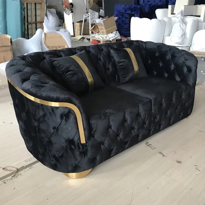 Luxury italian designs cheap sofa set home furniture couch living room sofas for small space sectional fabric black velvet sofa