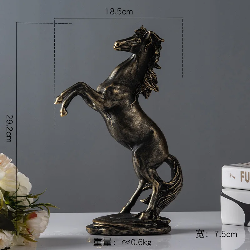 Horse polyresin statue Animal Decoration office Home decorations farm animal statue decor Sculpture Horse products -black