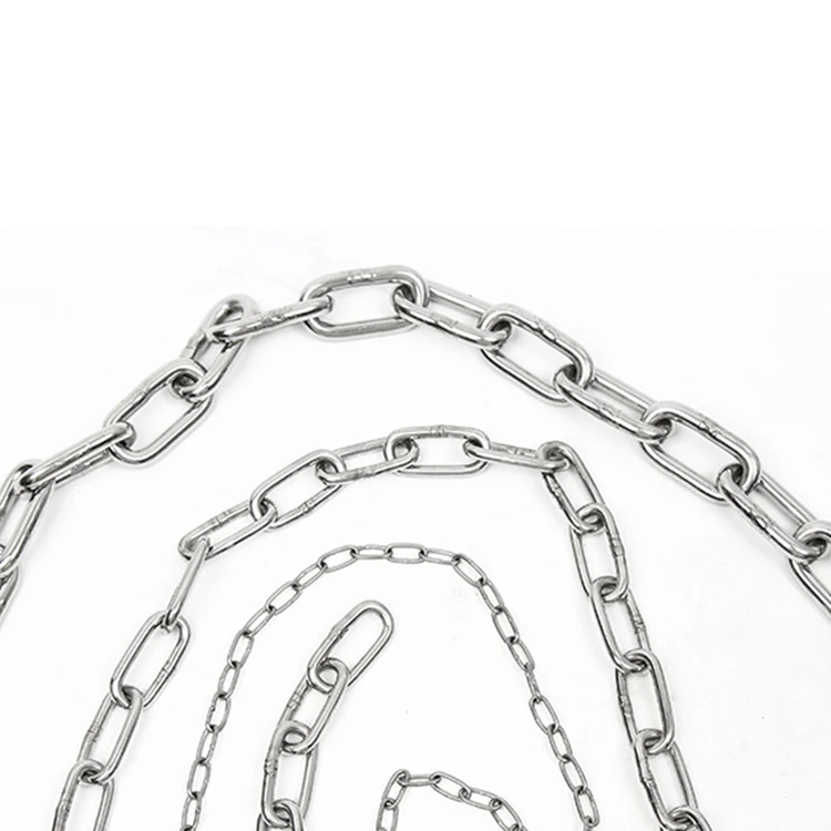 Изготовленный на заказ металлический сверхтяжелый крепкий поводок для ключей собачий поводок для питомца тяга Серебряная велосипедная цепь 304 Звенья из нержавеющей стали