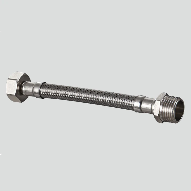 304 Stainless Steel High-Pressure Water Heater Inlet Hose Cold Hot Water Faucet with Explosion-Proof Steel Wire Plumbing Hoses