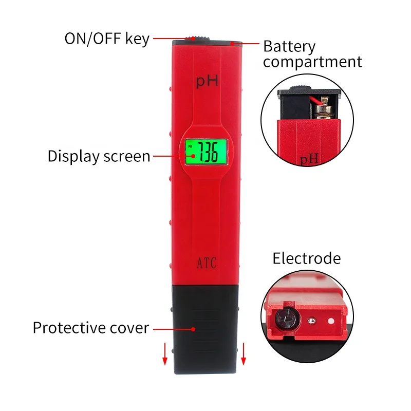 Factory OEM high accuracy to 0.01pH pocket size digital ph meter water quality tester for drinking water and hydroponics