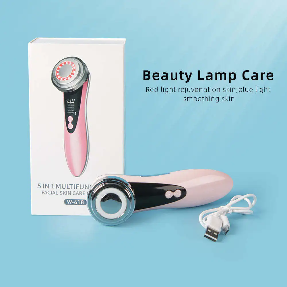 Wochuan Face Neck Eye Care Skin Lifting Heat Red Blue Led Light Therapy Wrinkle Remover Acne Treatment Home Use Beauty Equipment