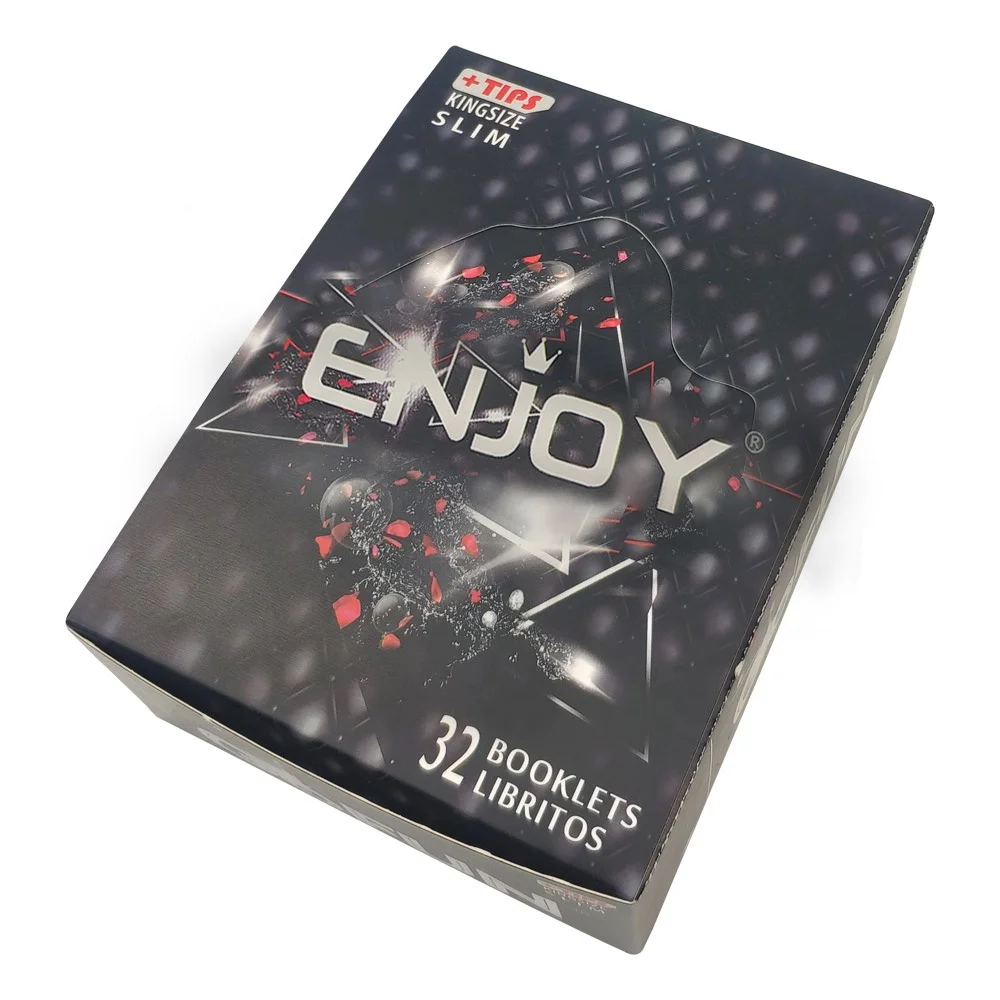 ENJOY Natural Arabic gum thin slow burn kingsize smoking rolling paper with filter tips