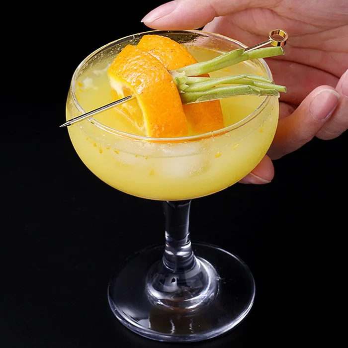 Metal Drink Skewers Sticks Reusable Cocktail Toothpicks Long Cocktail Sticks for Bar Club