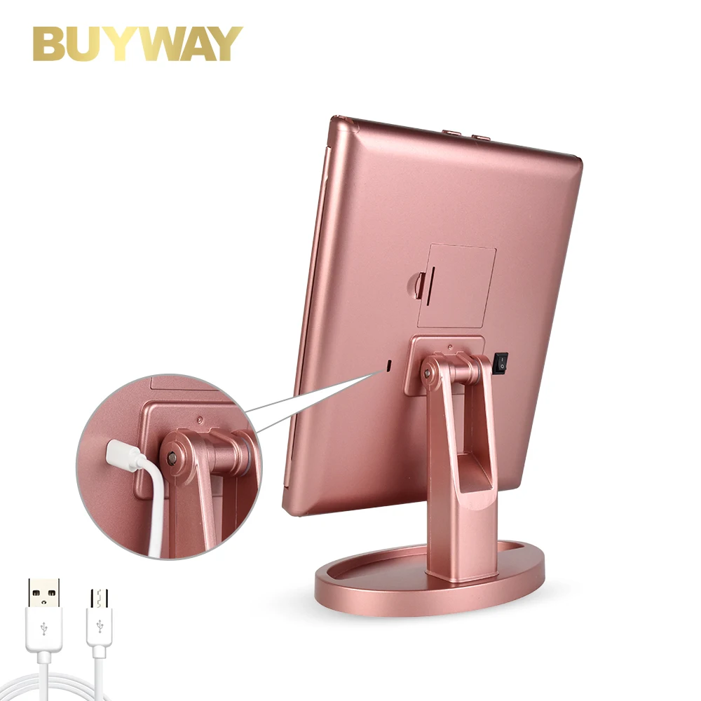 Travel Essentials Table Stand Touch Sensor Adjustable Trifold Mirror Portable Make Up Mirror