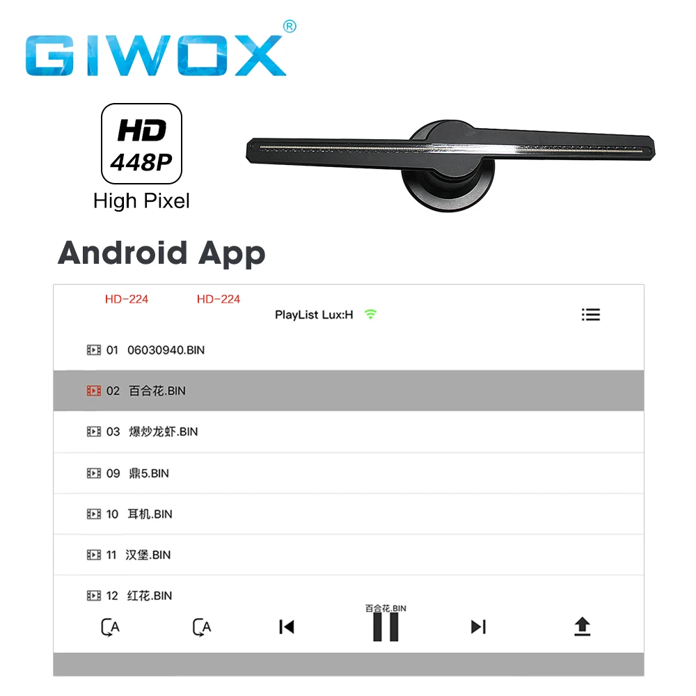Giwox 3d голограмма светодиодный вентилятор 42 вт с функцией SD генератор голограммы 480P голограммный проектор для помещений и