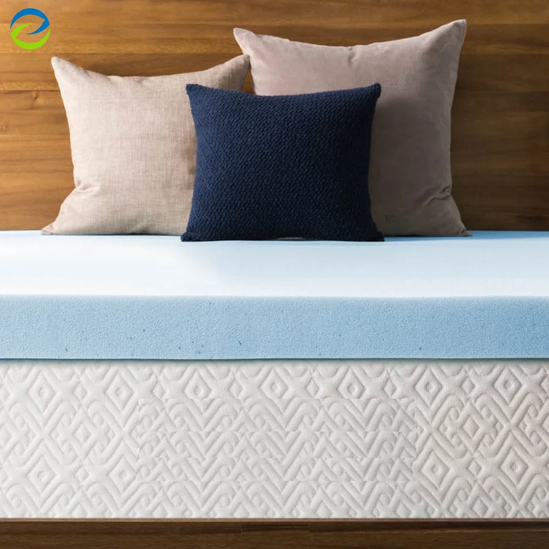 Memory foam Cooling gel infused mattress topper with bamboo removable cover