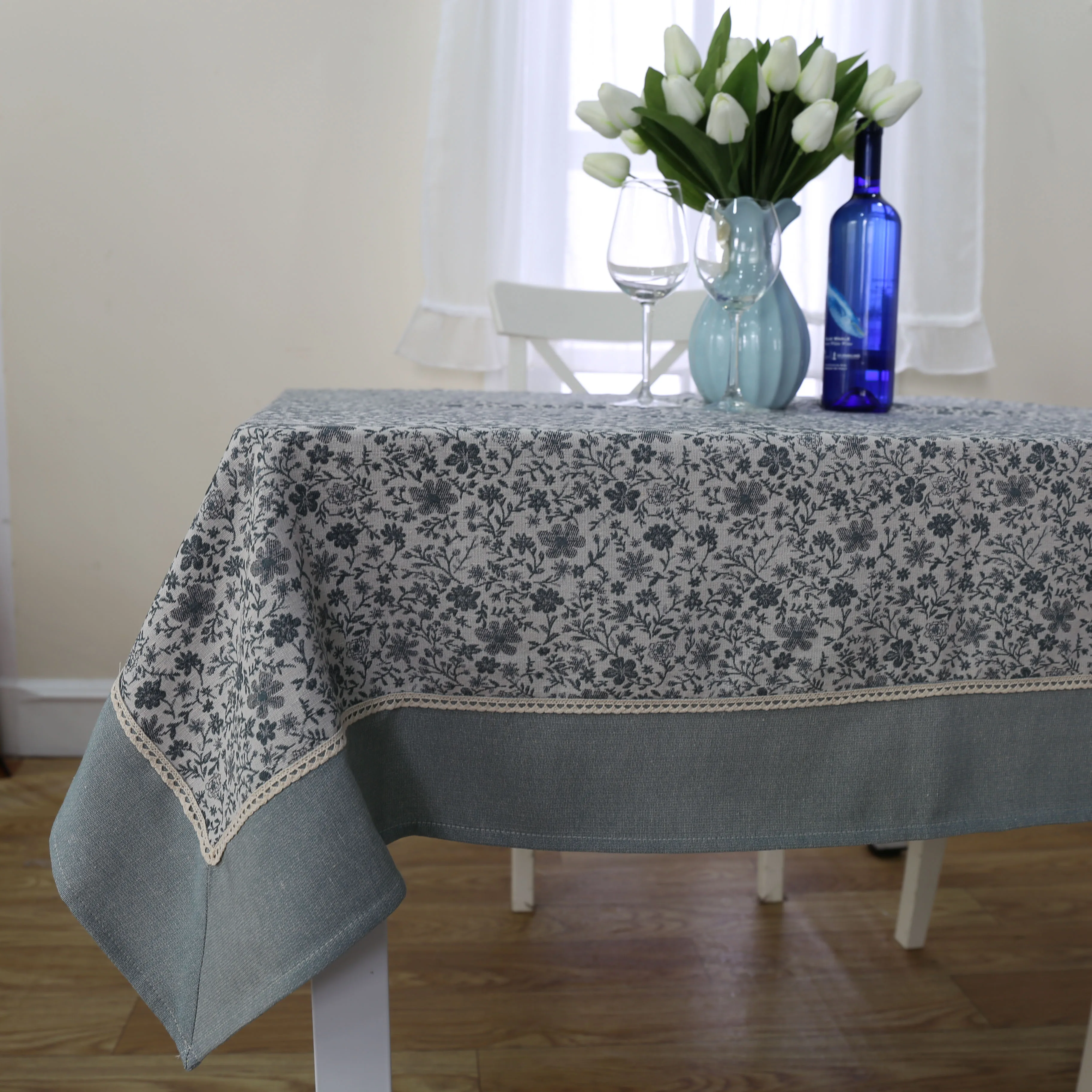 Водонепроницаемая прямоугольная скатерть для обеденного стола, однотонная скатерть из хлопка и льна, декоративный чехол для обеденного стола