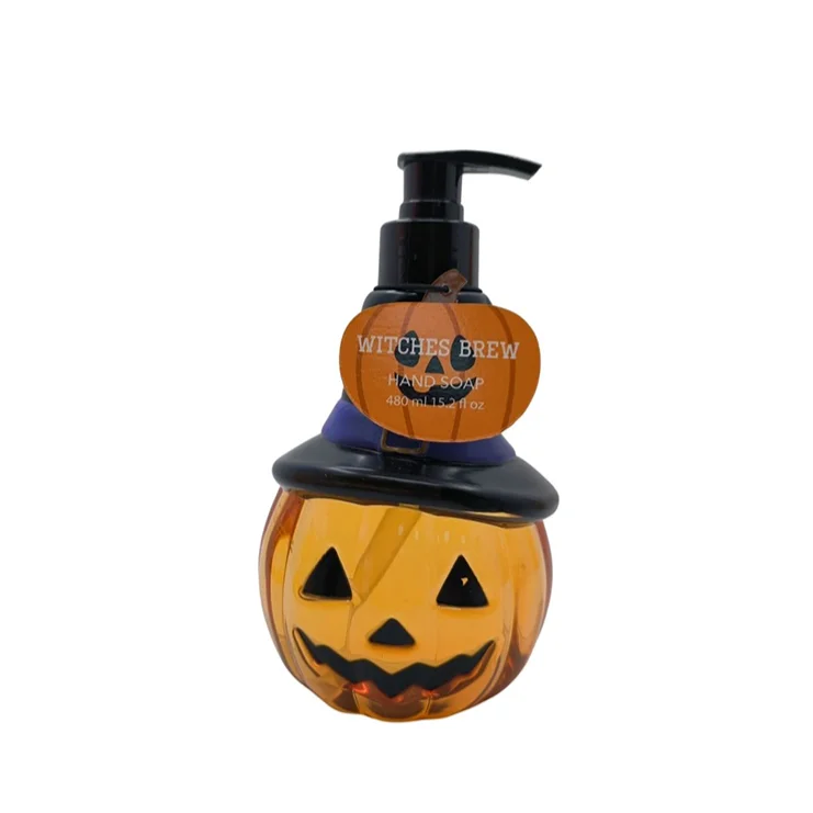 Personalised Halloween Pumpkin Shaped Bottle 480ml Liquid Soap Hand Wash