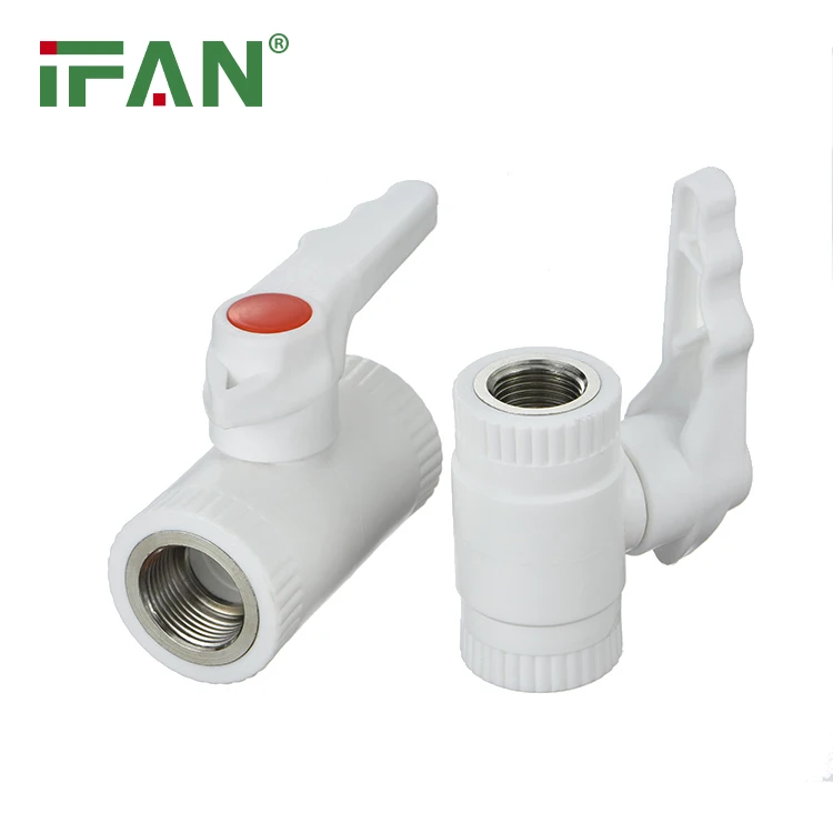 China PPR facotry IFAN Supply PPR pipe and fittings Brass Insert Male and Female Thread Ball Valve For water