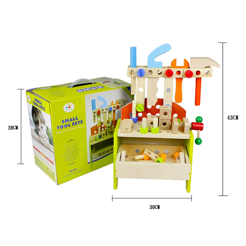 Amazon Hot sales tool toys Kids Wooden Tool Bench Workshop Small Carpenter Set for Kids Child
