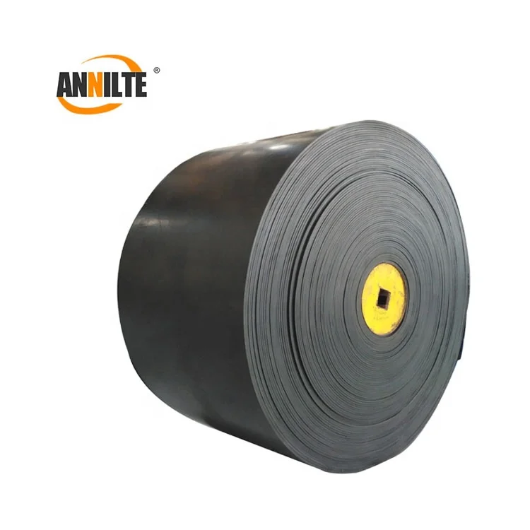 Annilte  SBR rubber EP 100/150/200/300 flat conveyor belt black Cold resistant /acid and alkali resistant rubber conveyor belt
