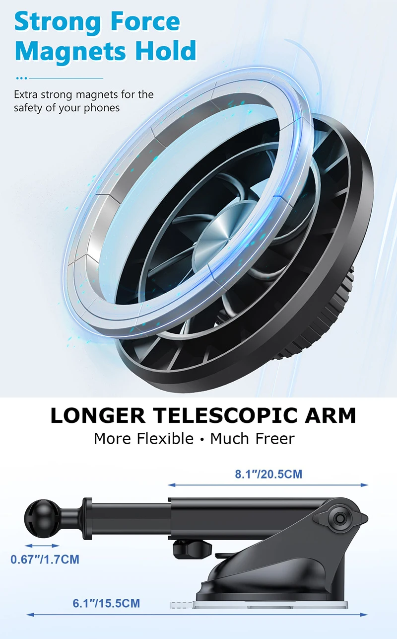 Dashboard and Windshield Strong Magnetic Car Mobile Phone Holder for iphone Samsung