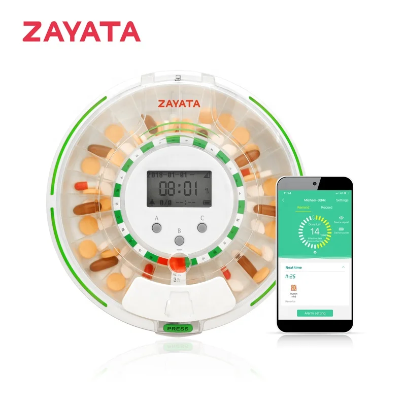 Locked 2G Support IOT Technology Timer Alarm Pill Dispenser for Elderly