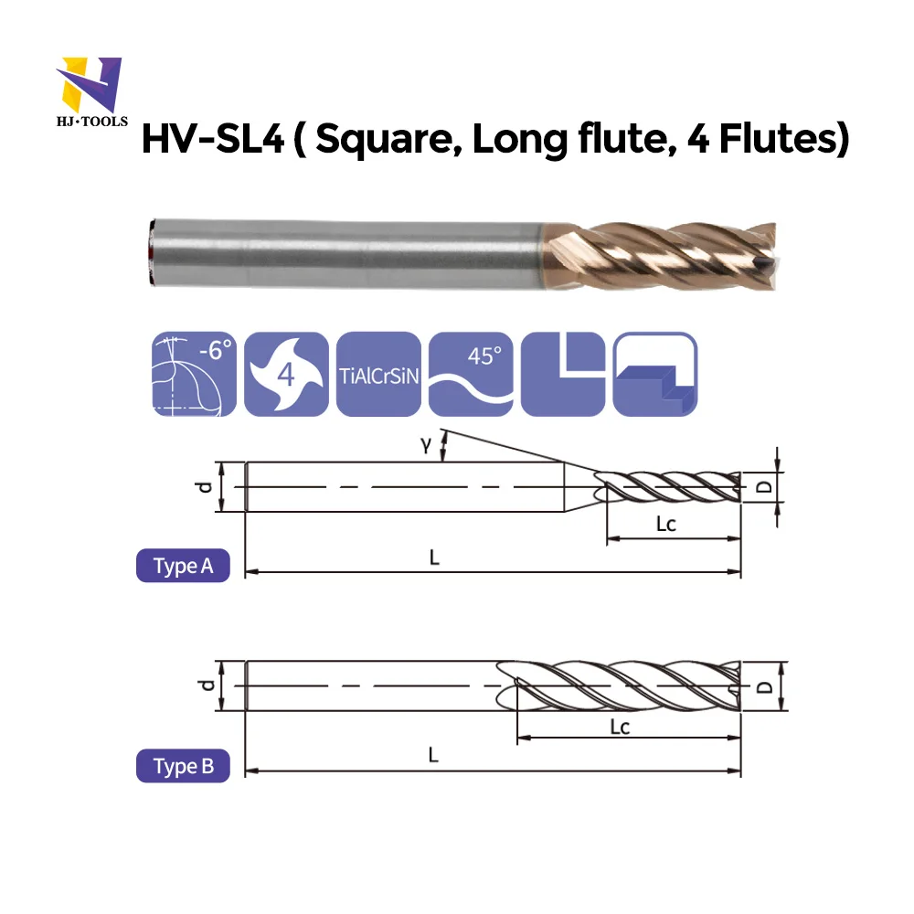 Tungsten Carbide Milling Cutter Tools CNC 4 Flute End Mill Carbide router bits
