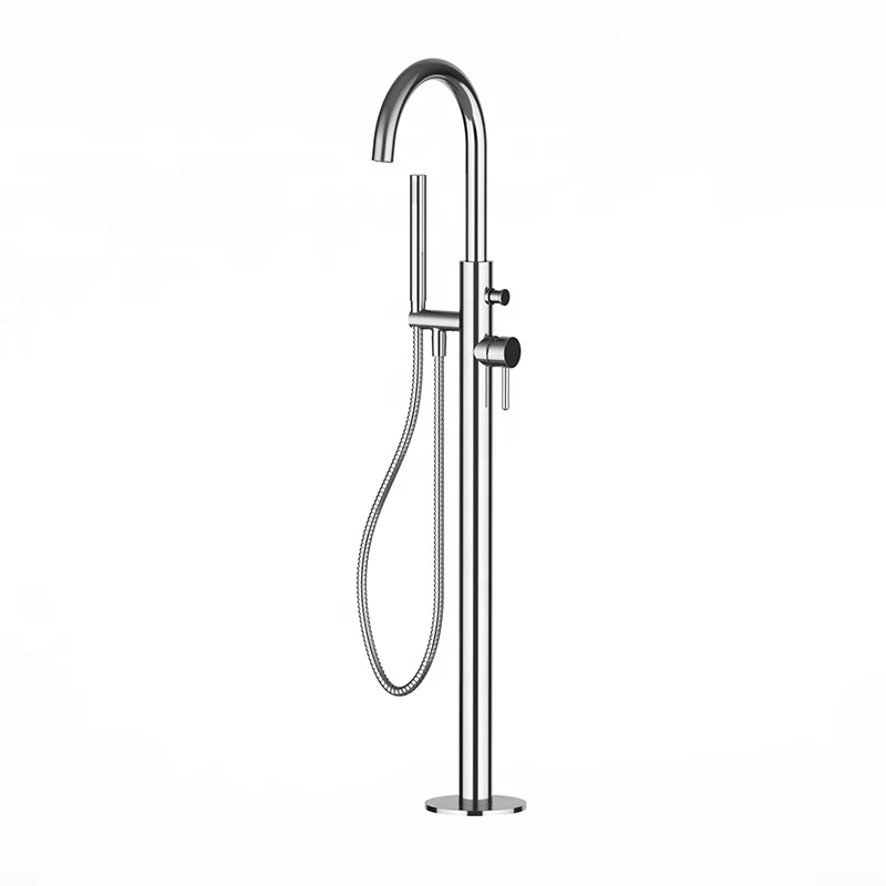 Floor Stand Concealed bathtub shower faucet bathroom tap with microphone hand shower set