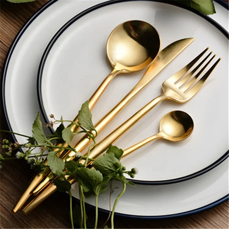Flatware Wholesale Tableware Stainless Rose Gold Cutlery Fork Knife Spoon Sets