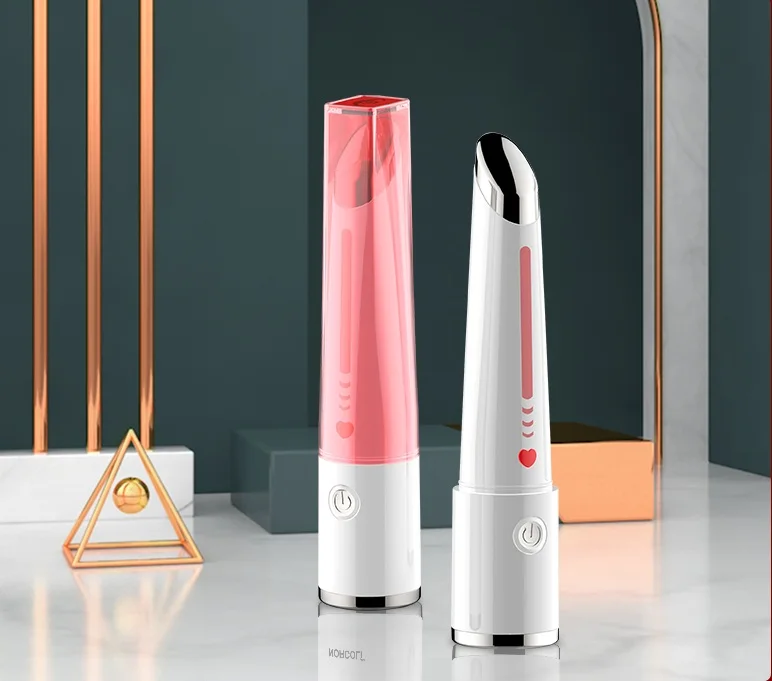 Ручной Подогрев вибрации Ион глаз красоты массажер ручка с EMS микротоком