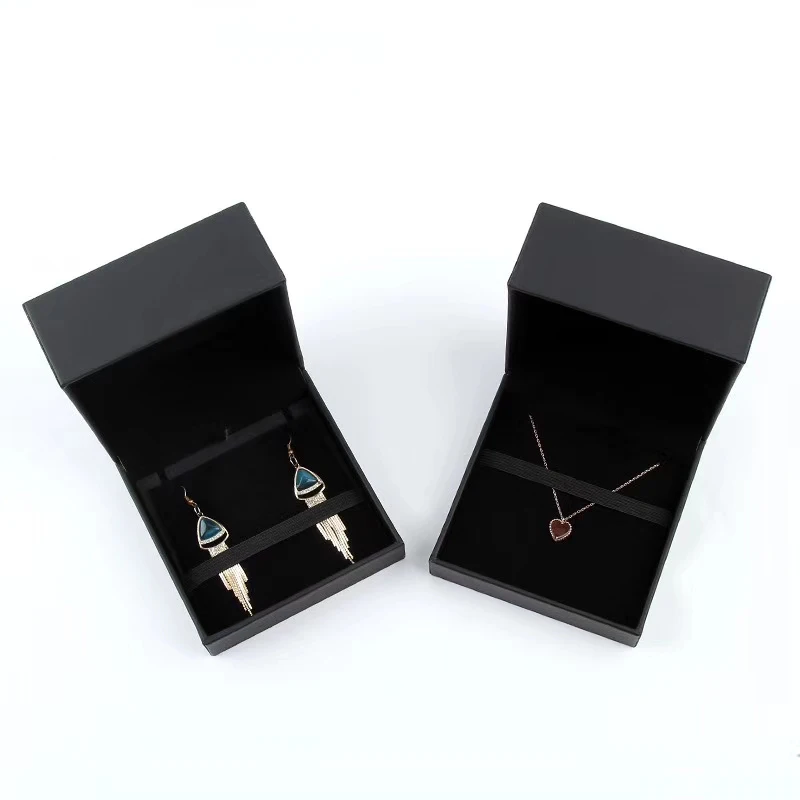 
New black paper custom logo pendant earring ring jewelry package box paper bag factory cheaper price JBS20510 