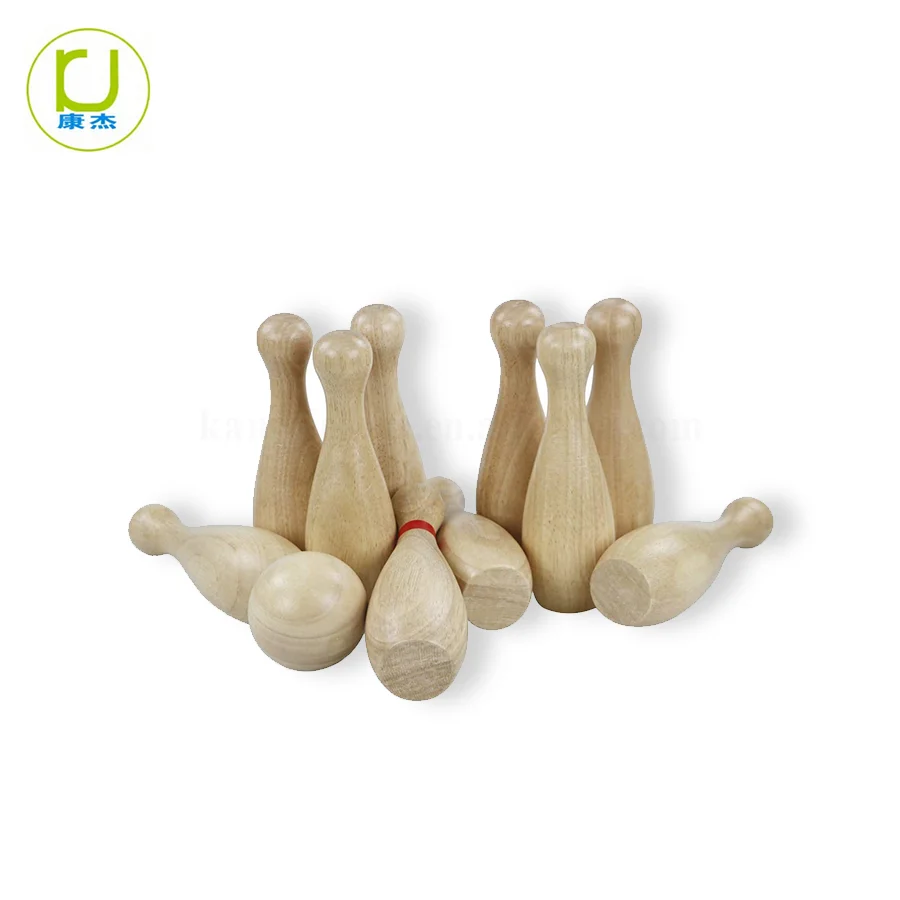 Outdoor Wooden Handicraft Skittle Ball Game with Carry Bag