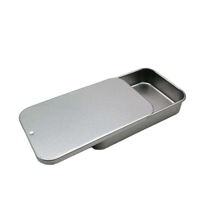custom High quality square sliding metal boxes for sweets pill candy mint packaging empty small tin box