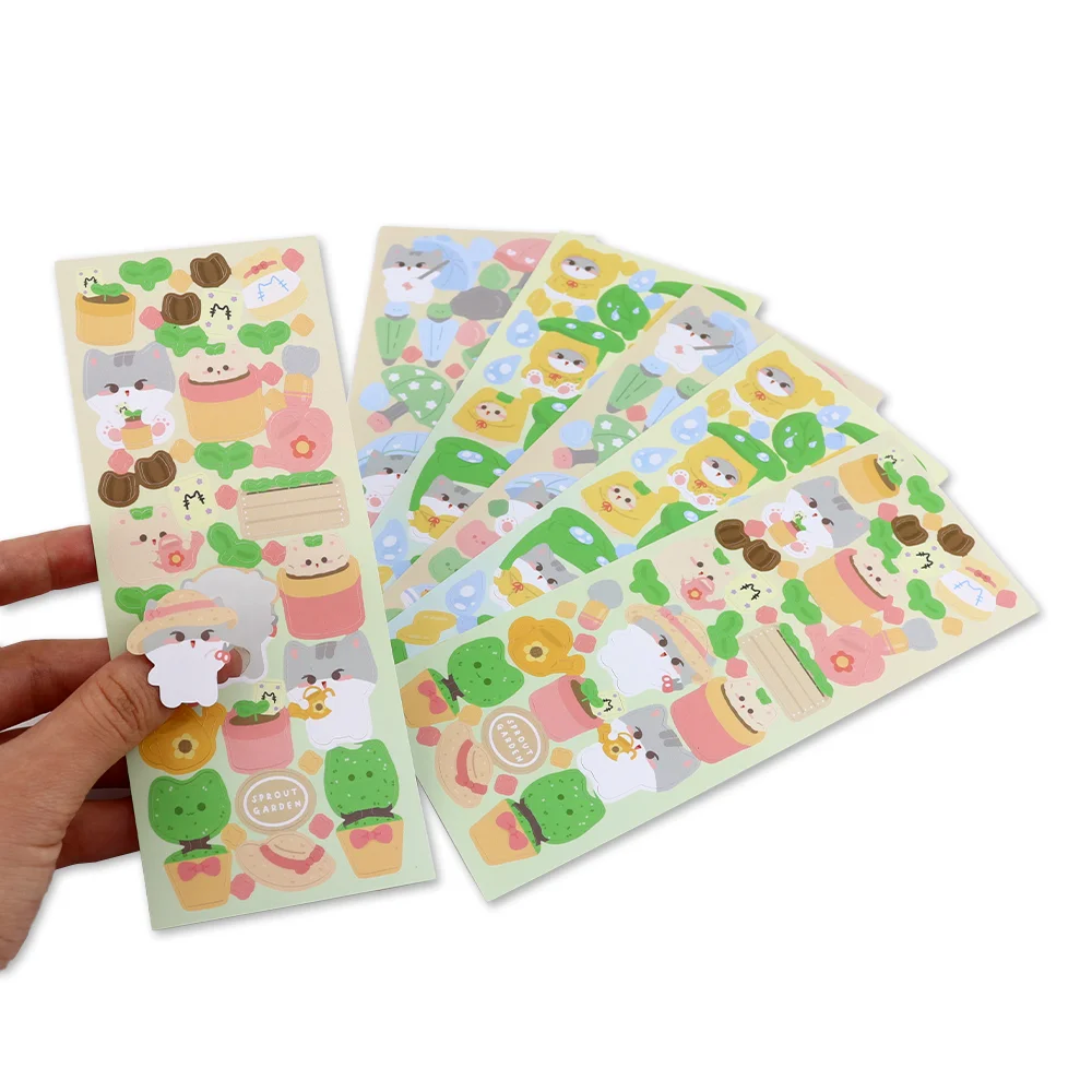 Custom A4 A5 A6 Full Colour Printing Waterproof Self Adhesive Vinyl Sheet Custom Logo Kiss Cut Sticker Sheet