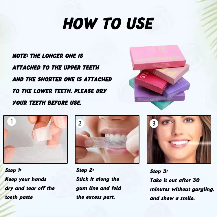 Neateeth Fruity Flavored Teeth Whitening Strips No Chemical Taste PAP Peroxide Free Teeth Strips