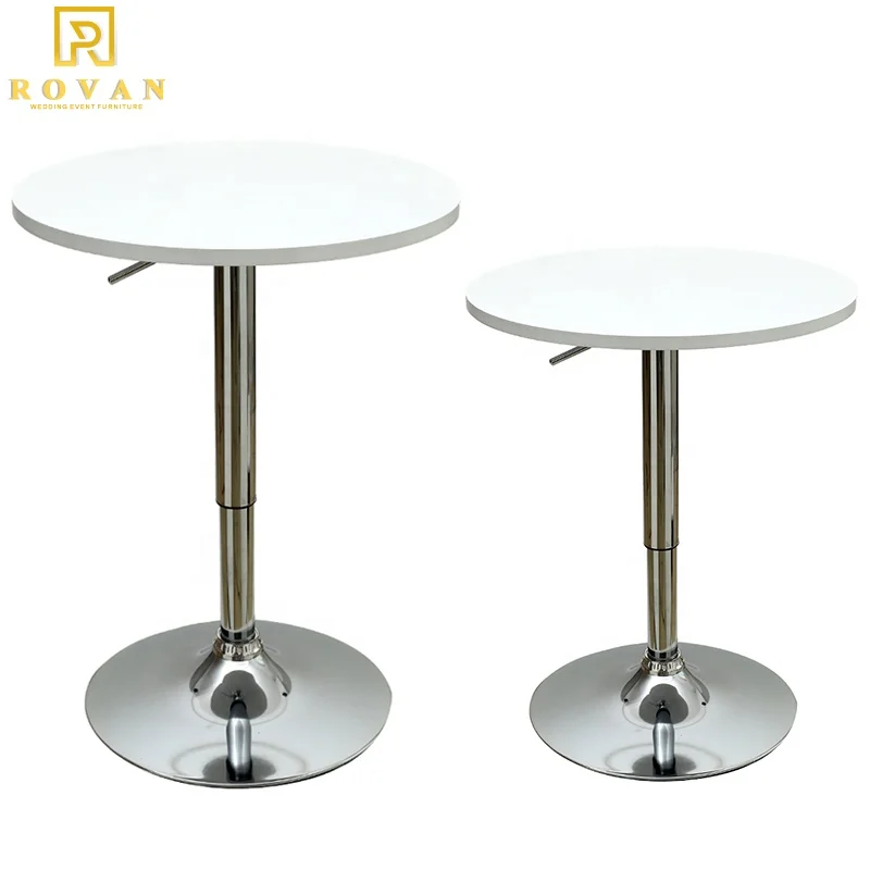 Wholesale price MDF white color round high top bar table cocktail tables for events