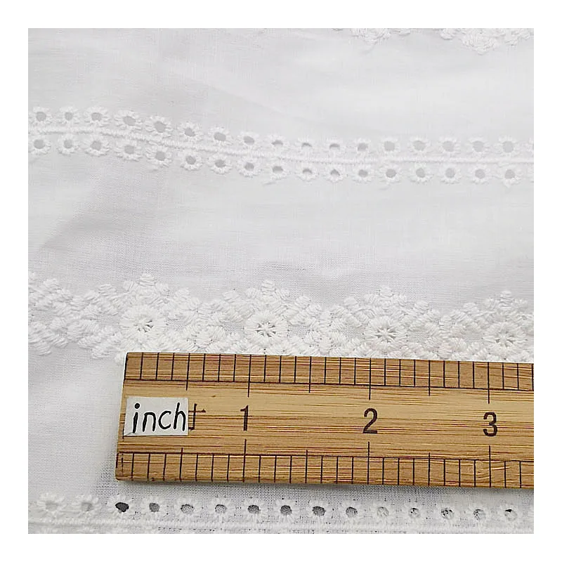 Factory Sale Exquisite Eyelet Design Pure Cotton Hollow Out Lace Embroidery Fabric