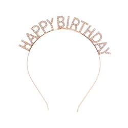 Hair Accessories Women Letter Headband Pearl Crystal Headband Happy Birthday Headband