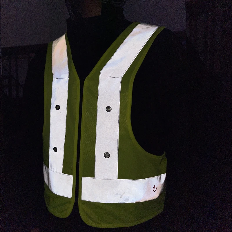 Strong Reflective Tape Durable Lightweight Led Hi Vis Reflective Security Running Vest For Outdoor Night Sport Lover