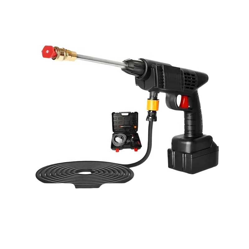 High Pressure Portable Car Washer with rechargeable Lithium Battery Wireless Cordless Pressure Cleaning Gun for Water Washing