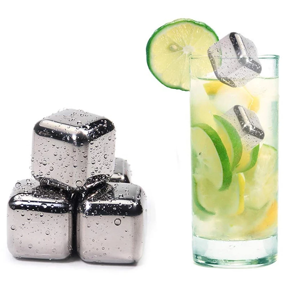 304 Stainless Steel Ice Cubes Metal Quick-Frozen Tartar Ice Granulator Wine Beer Cooler Chiller Whiskey Stones Keep Cold Longer