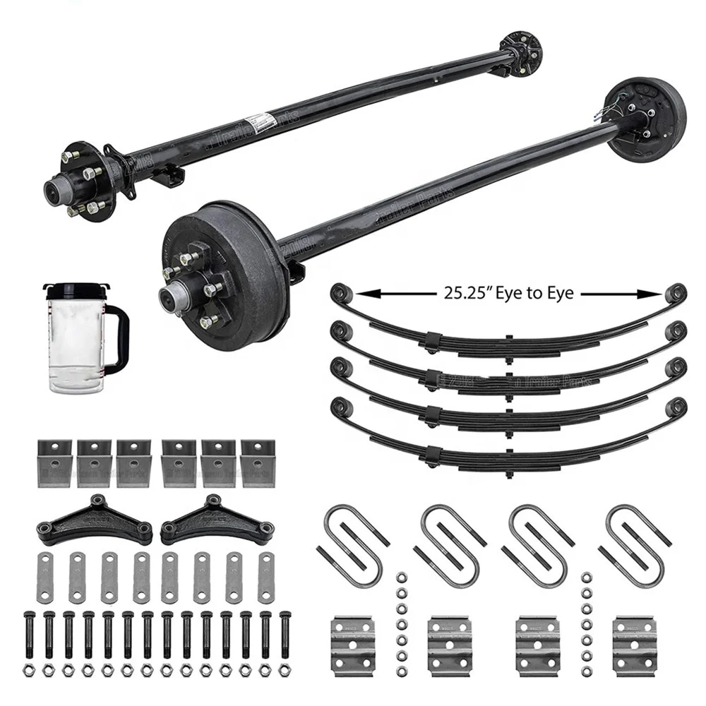 Набор ходовых передач для оси прицепа тандем 3500 фунтов с комплектом вешалки 73 дюйма Hubface 58 дюймов, пружинный центральный электрический тормоз на 1 Ось