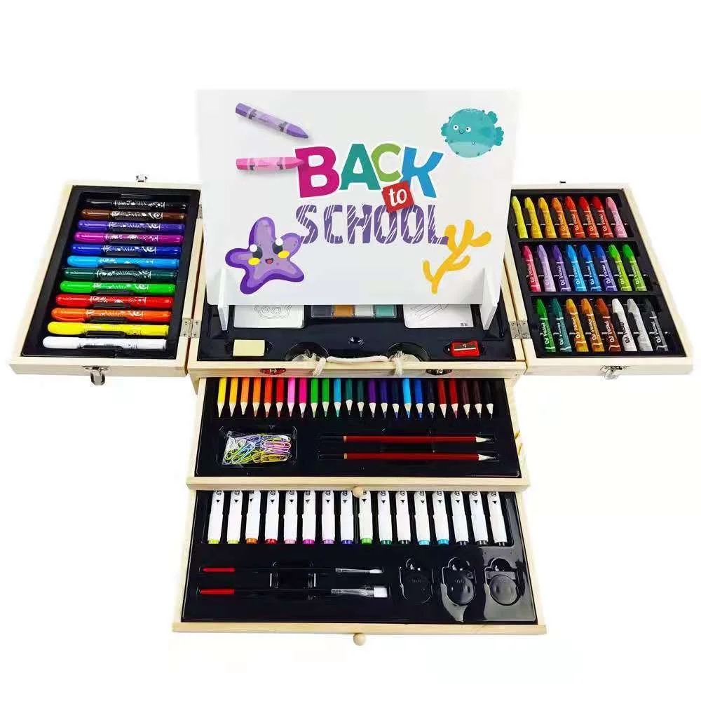 New Design Best Selling Art Products Waterproof Drawing Tool 3 Tiers Watercolor Painting Gift Set For Kids School Arts Supplies