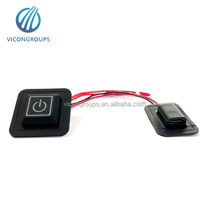 OEM custom 5v, 7.4v, 12v, 24v silicone push button switch 3 level illuminated silicone button