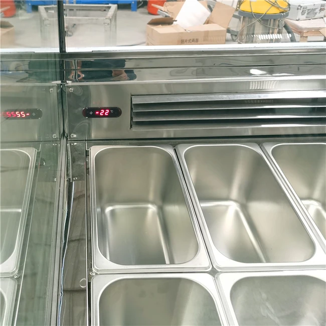 Single-Temperature 20 Plate Ice Cream Display Case Air-Cold Cooling Refrigerator Glass Door Ice Machine Use Durable Glass Cooler