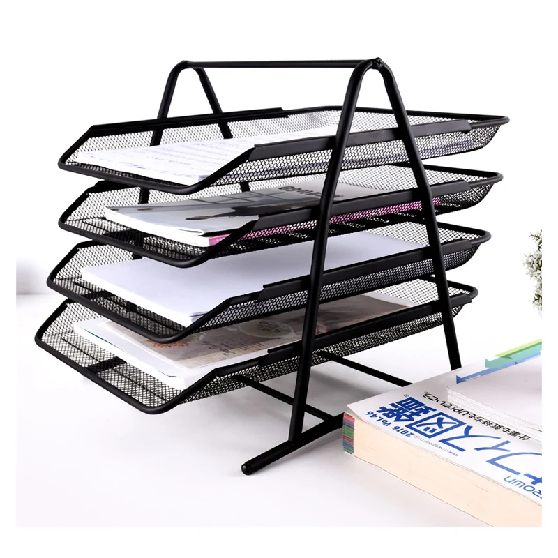 
Eco friendly office supplies metal mesh desk organizer document holder file 