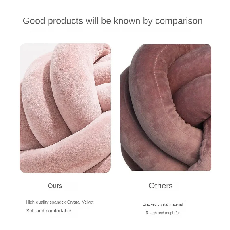 AMZ Hot Sale Soft Velour Plush Stuffed Figure Toy Knot Ball Circle Round Special Shape Functional Cushion Pillow