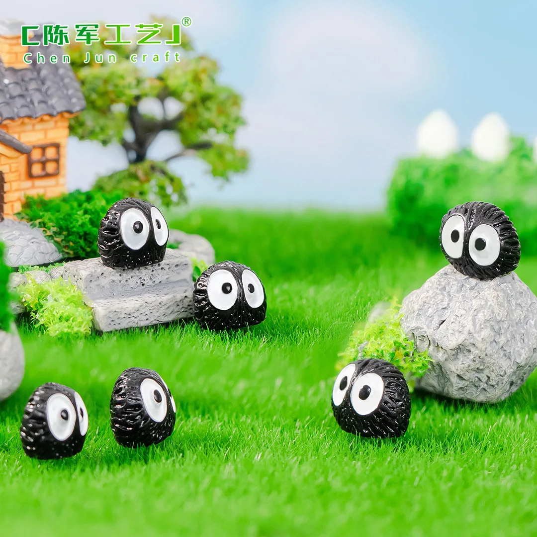 Micro-landscape Moss succulent landscaping small black briquettes Dust Elf mini decoration DIY accessories