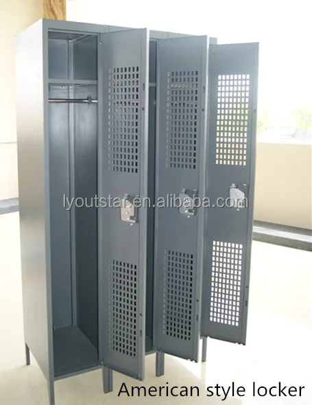 American Style Metal Staff Work Clothes Storage Locker Cabinets Changing Room Use 6 Door Steel Locker