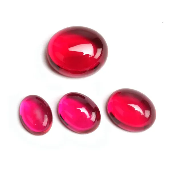 #5 Ruby Manik Oval Shape Cabochon Lab Ruby Decorative Gemstone