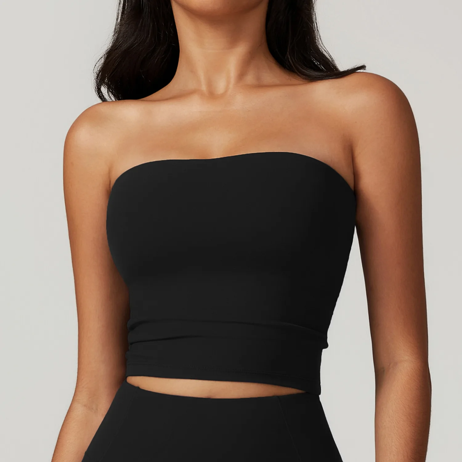 JY Wholesale Fitness Bra High Impacted Breast Lifting Push up Boob Tube Tops Sports Training Strapless Crop Tops for Women