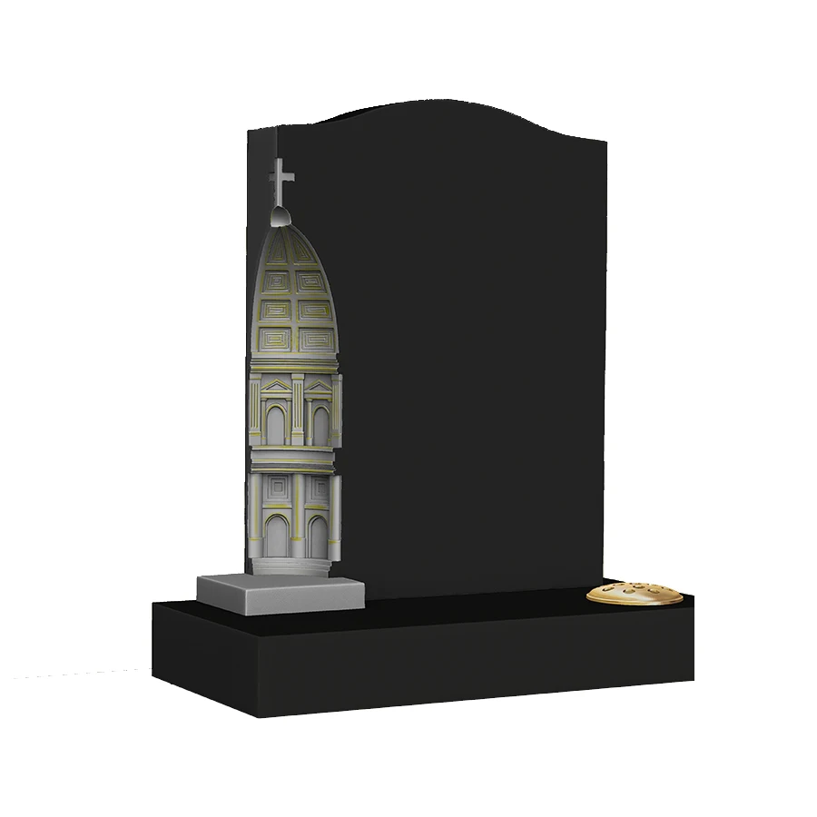 3D Model Design India Black Granite Engraving Monument Buyers Tombstone Christian