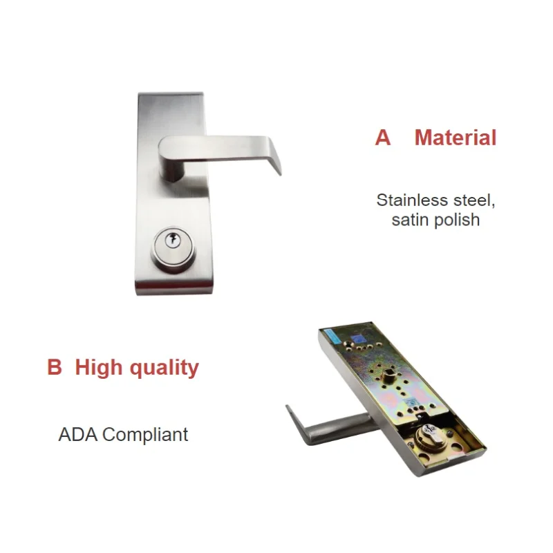 CE Lever Handle Lock Panic Hardware Stainless Steel Feature Keyed Classroom Function Lever Trim with Standard Schlage C Keyway