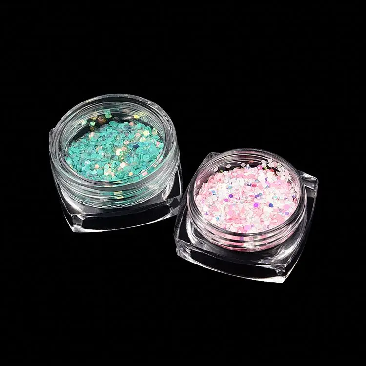 2024 wholesale mixed holographic chunky nail art glitter powder shapes flakes sequins decoration nail art glitter for nails