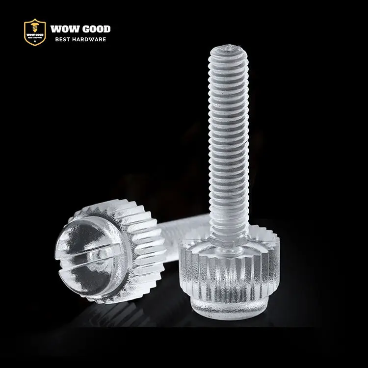 M3 M4 M5 M6 M8 Acrylic Clear Transparent pc case Plastic Knurl Slotted Head Knurled Twist screw Hand Thumb Bolt Screw DIY