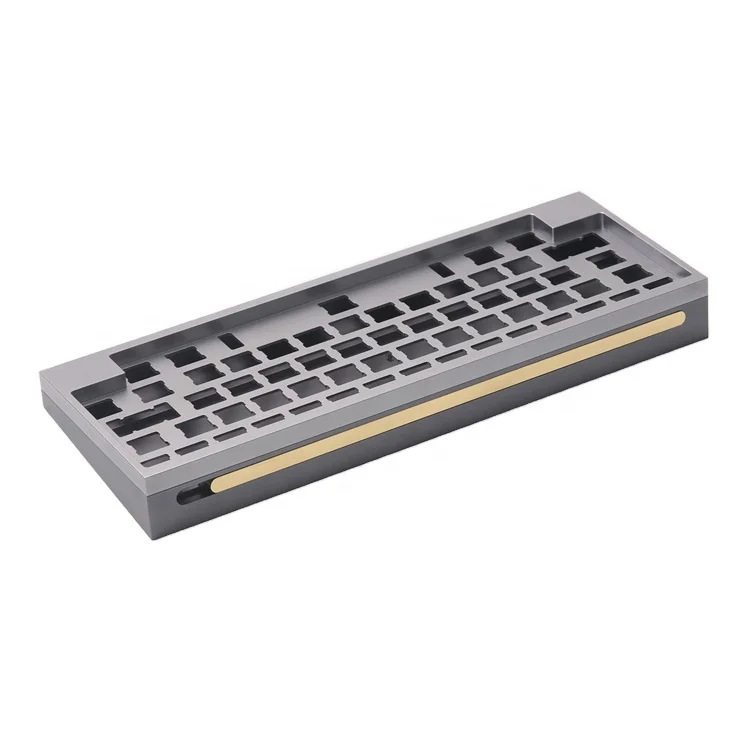 Oem Cnc Milling Machining Anodizing Aluminum Cover mechanical keyboard case 75 keyboard case 66% oem brass keyboard case