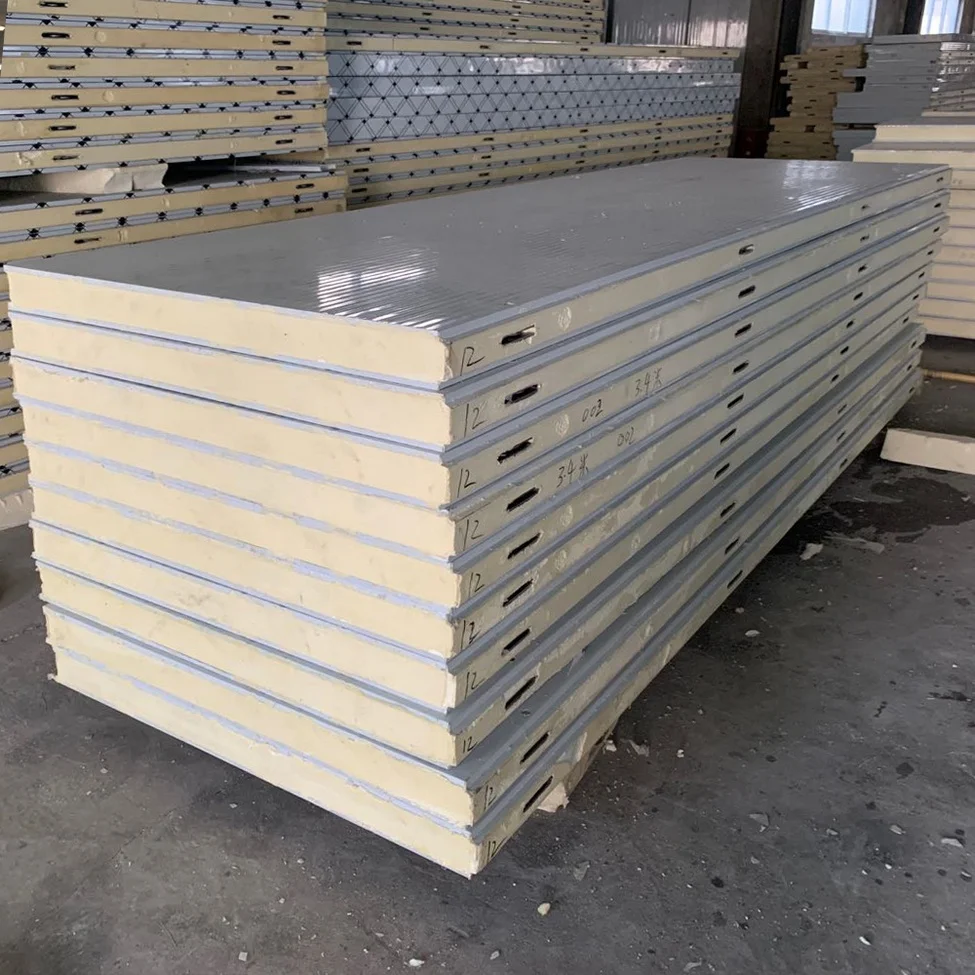 China Insulation Foam Board Clean Room Pu Polyurethane 100mm Sandwich Panel With Film-coated Packaging And Shipping