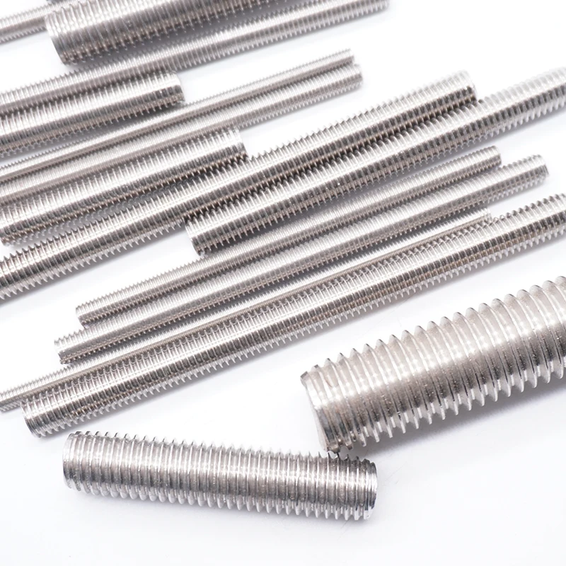 Stainless steel rod double end screws metal stud bolt iron threaded bar galvanized steel m4 half metallic full acme threaded rod